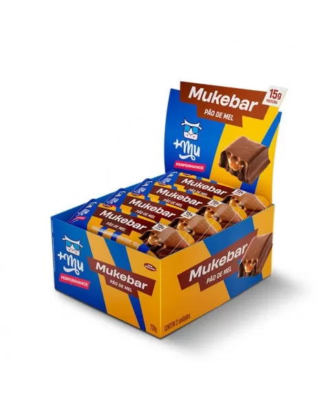 Mukebar Suplemento em Barra de Proteína Pão de Mel - +Mu - 12 x 60g