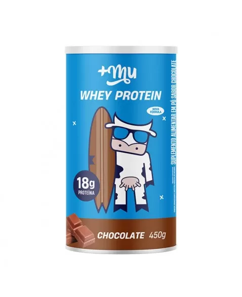 Whey Protein Concentrado Chocolate - +Mu - Pote 450g