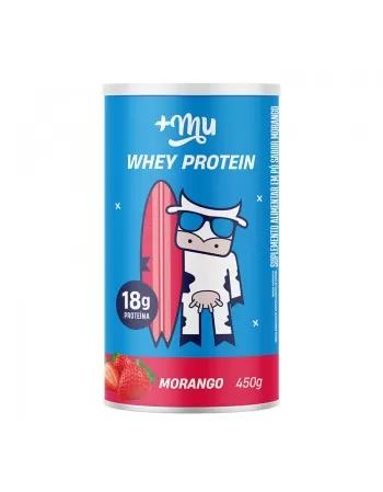 Whey Protein Concentrado Morango - +Mu - Pote 450g