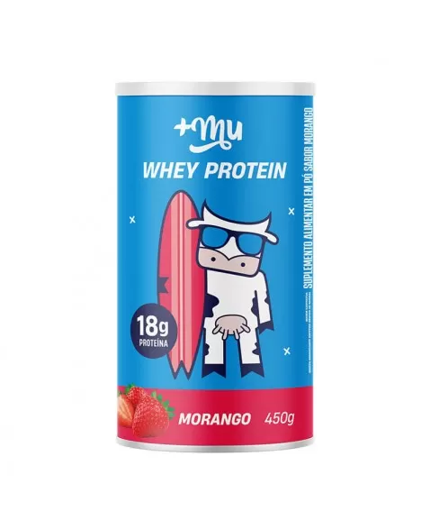 Whey Protein Concentrado Morango - +Mu - Pote 450g