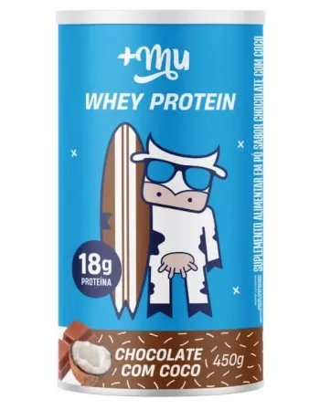 Whey Protein Concentrado Chocolate com Coco - +Mu - Pote 450g