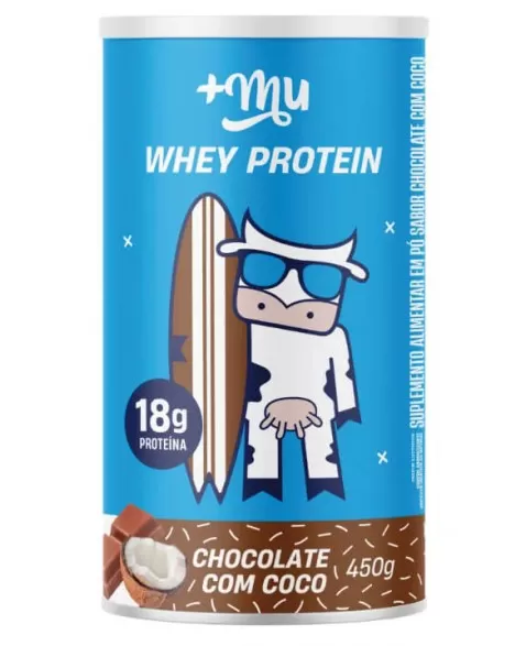 Whey Protein Concentrado Chocolate com Coco - +Mu - Pote 450g