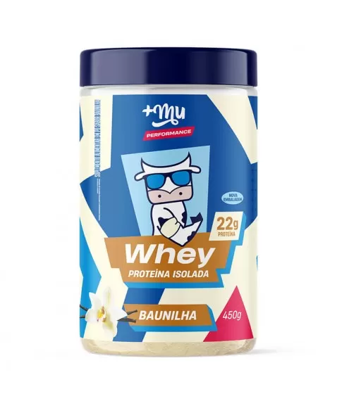 Whey Proteína Isolada Baunilha +Mu- Pote 450g