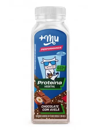 Proteína Vegetal Chocolate com Avelã +Mu Performance - Garrafinha 34g