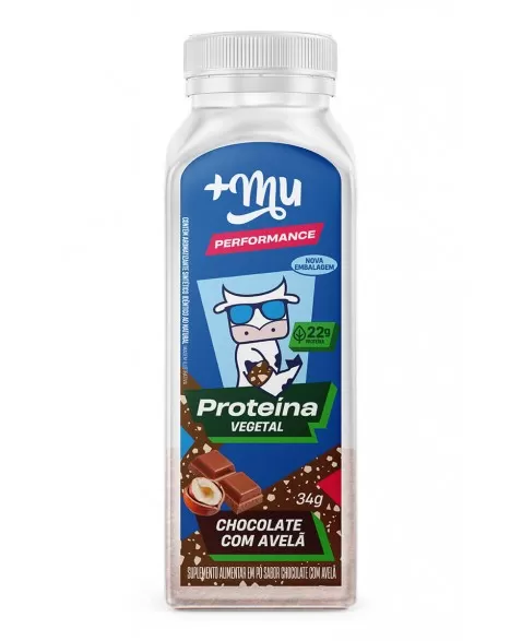 Proteína Vegetal Chocolate com Avelã +Mu Performance - Garrafinha 34g