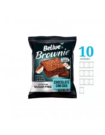 Brownie Chocolate e Coco - Belive - Display 10 X 40g