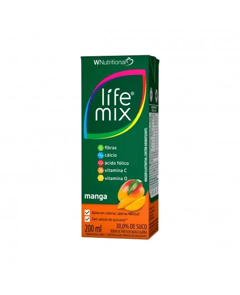 SUCO BAIXA CALORIA MANGA - 30% SUCO INTEGRAL - LIFE MIX - 200 ML