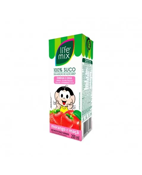 SUCO 100% FRUTAS MORANGO KIDS - LIFE MIX - 200 ML