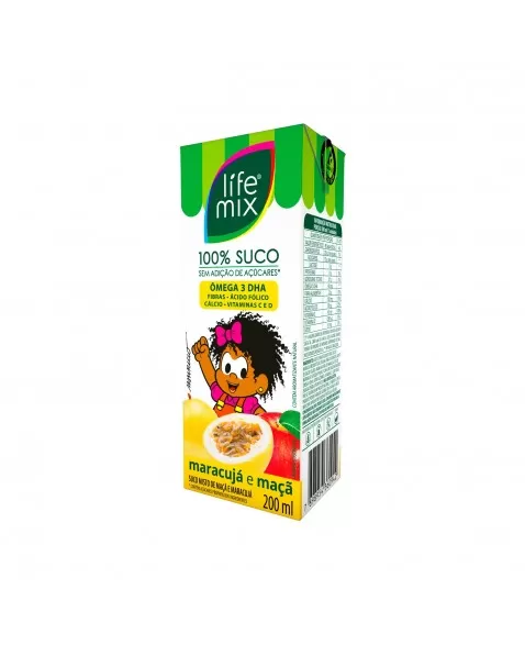 SUCO 100% FRUTAS MARACUJA KIDS - LIFE MIX - 200 ML