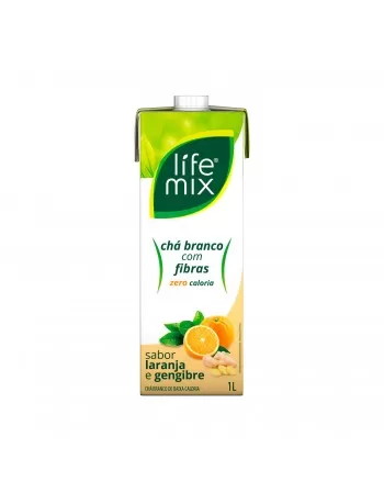 CHA BRANCO ZERO COM FIBRAS - LARANJA E GENGIBRE - LIFE MIX - 1 LITRO