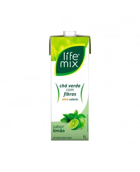 CHA VERDE ZERO COM FIBRAS - LIMAO - LIFE MIX - 1 LITRO