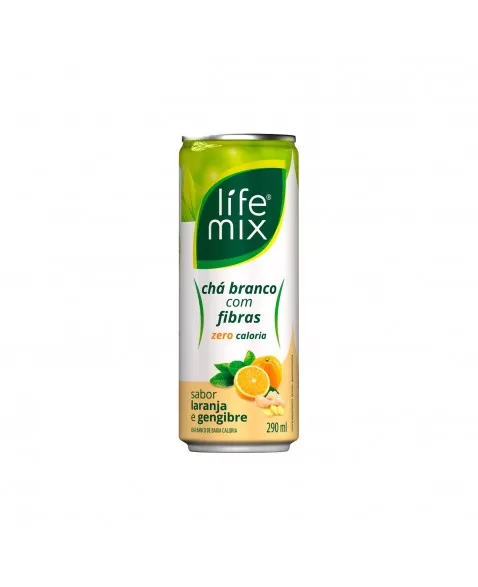 CHA BRANCO ZERO COM FIBRAS - LARANJA - LIFE MIX - PACK COM 6 LATAS DE 290 ML