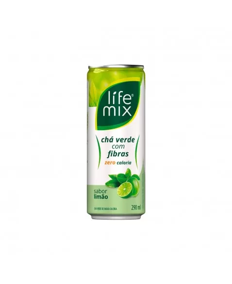 CHA VERDE ZERO COM FIBRAS - LIMAO - LIFE MIX - PACK COM 6 LATAS DE 290 ML