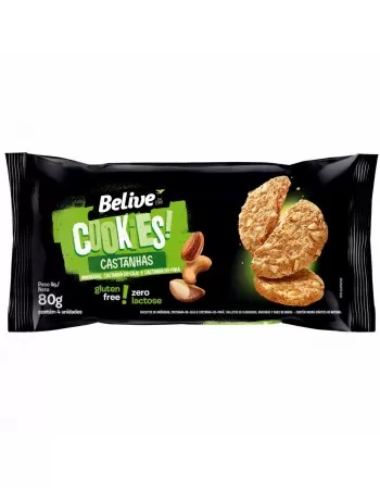 COOKIES BELIVE SABOR CASTANHA (S/GLU & S/LEITE) 10X80G