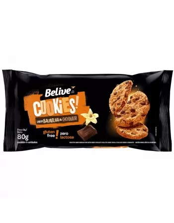 COOKIES BELIVE BAUNILHA C/GOTAS DE CHOC S/GLU & S/LEITE 10X80G