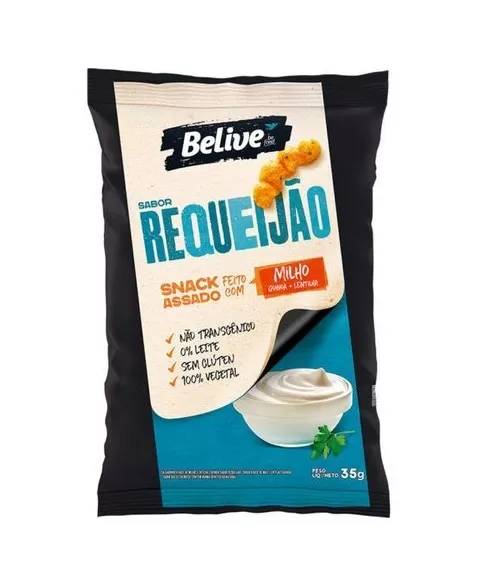 SNACKS DE MILHO BELIVE SABOR REQUEIJAO 35G