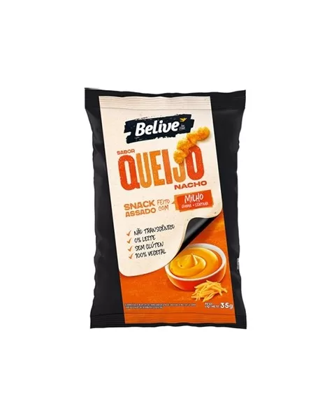 SNACKS DE MILHO BELIVE SABOR QUEIJO NACHO 35G