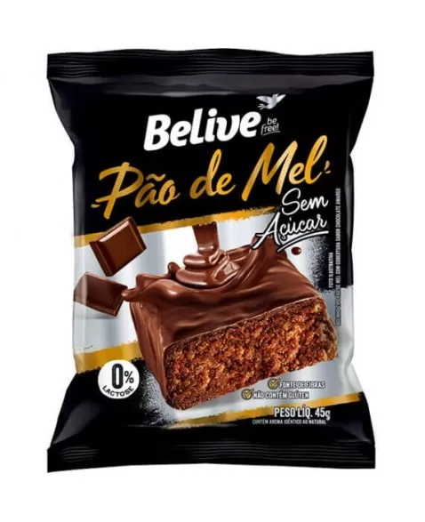 PAO DE MEL BELIVE ZERO 10X45G