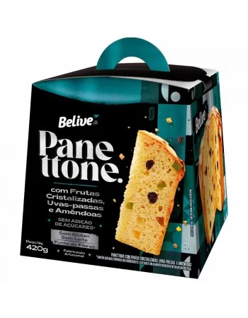 Panettone Frutas Com Amêndoas Zero Adição de Açúcares - Belive - 420g