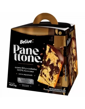 Panettone Chocolate 50% Cacau Sem Açúcar - Belive - 420g