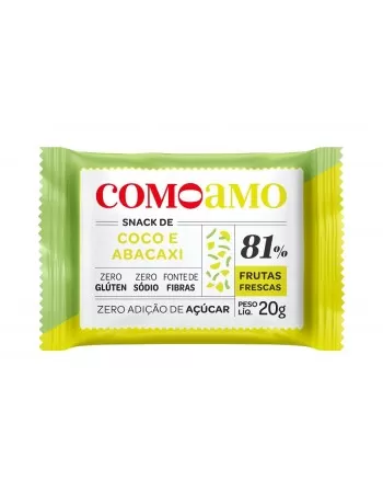 Snack de Coco e Abacaxi Zero - COMOAMO - 1x20g