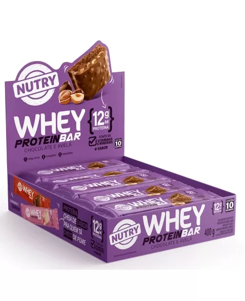 Barra De Proteínas Whey Avelã Com Chocolate Nutry 10 X 40g 8003